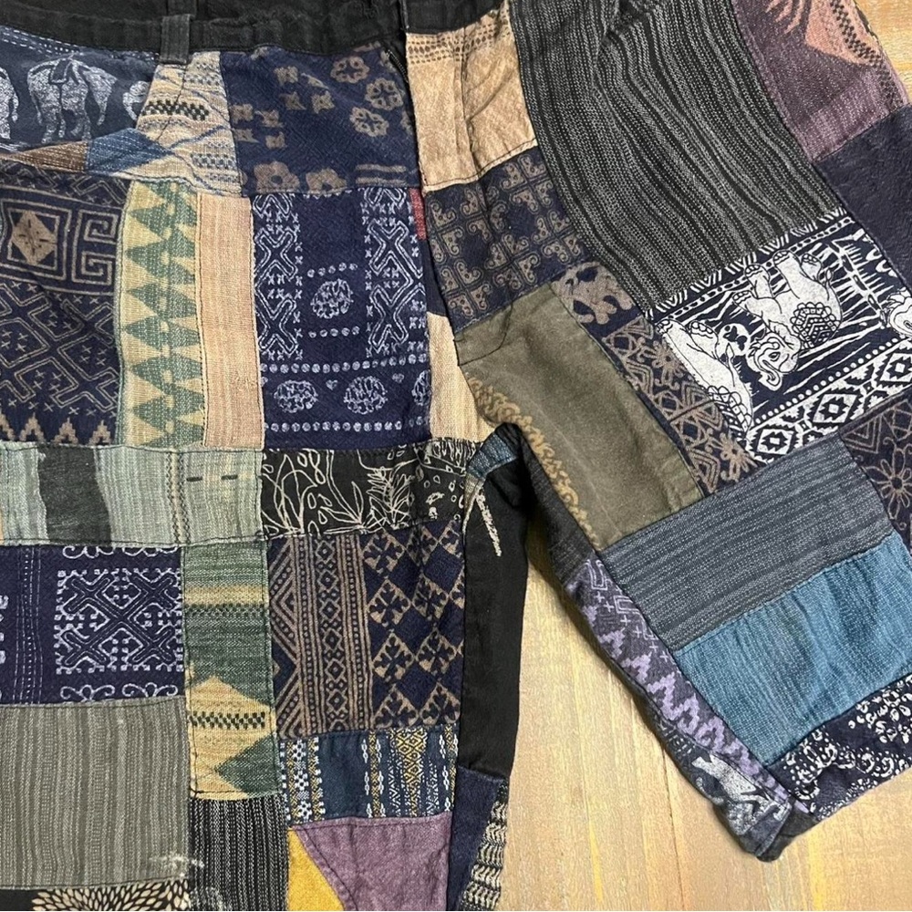 Fainaga Patchwork Multicolor Pants Boho Style Siz… - image 5